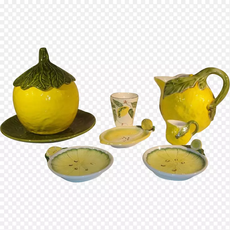 咖啡杯陶瓷Bassano del grappa Maiolica陶器-柠檬
