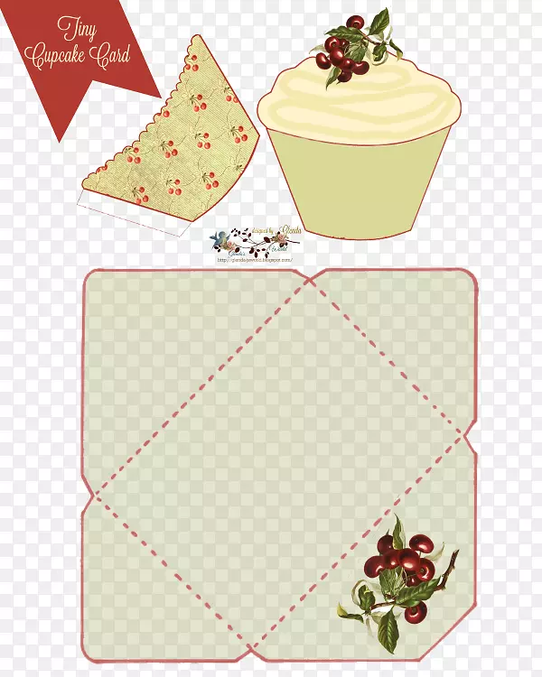 纸杯蛋糕纸信封老式食品纸杯蛋糕水彩画