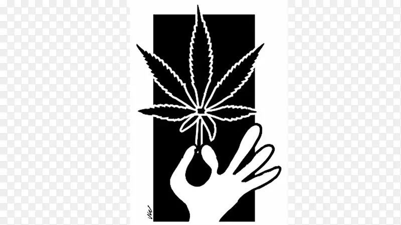 白花植物的剪影设计