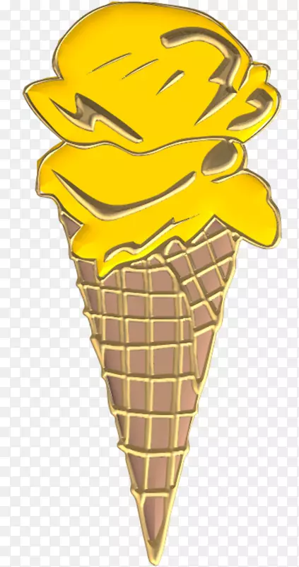 冰淇淋圆锥形圣代华夫饼巧克力冰淇淋
