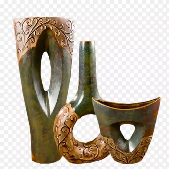 花瓶陶瓷彩色玻璃装饰花瓶
