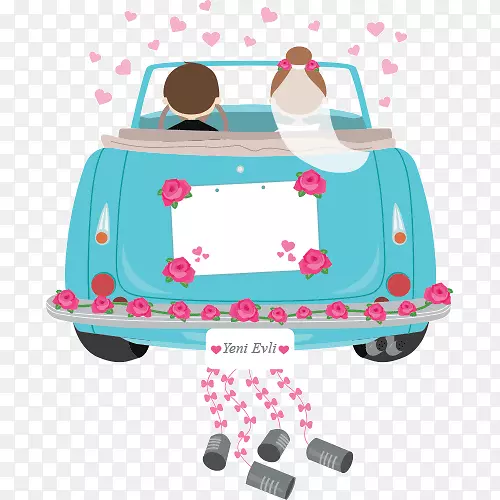 汽车婚礼邀请函结婚情侣车