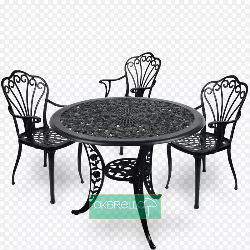 桌椅锻铁花园家具铸铁桌