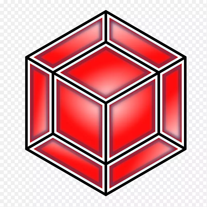 超立方体红色几何-立方体