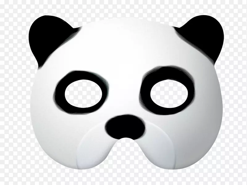 大熊猫头戴红熊猫面具-熊
