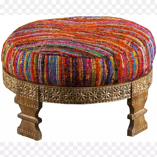 脚垫桌子家具起居室脚凳彩色装饰图案