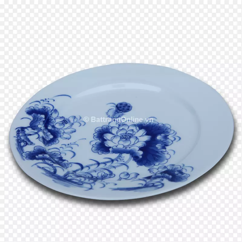 板蓝白陶盘餐具瓷器-Hoa‘sứ