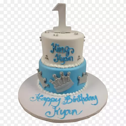 生日蛋糕装饰奶油-蓝色生日蛋糕