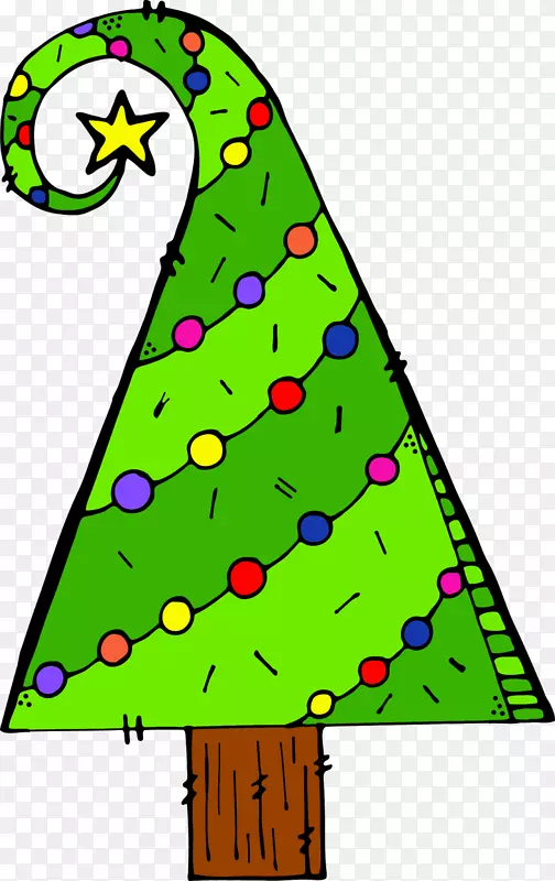圣诞树装饰艺术剪贴画-圣诞树