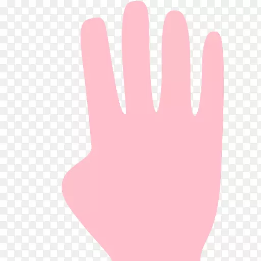 拇指手型手套粉红指甲