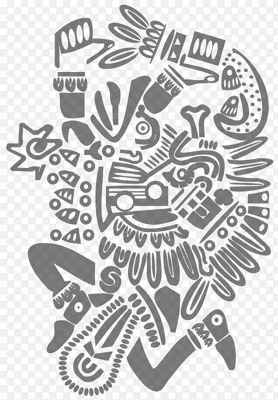 阿兹特克帝国阿兹台克神话画克茨科尔神-女神