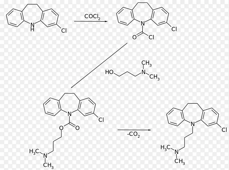 氯丙咪嗪化学合成盐酸fórmula e结构式-胺