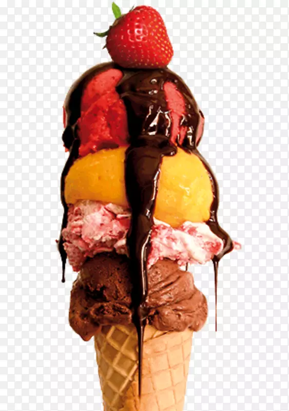 圣代巧克力冰淇淋圆锥形冰淇淋
