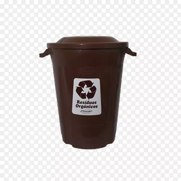 塑料垃圾回收箱和废纸篮棕色-坦帕