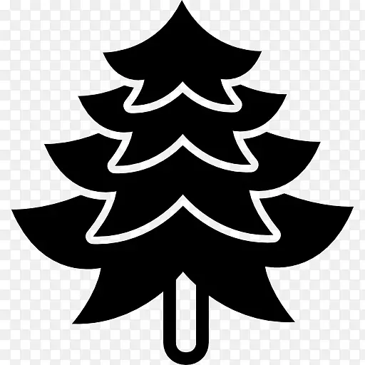 杉木云杉圣诞树装饰剪贴画-圣诞树