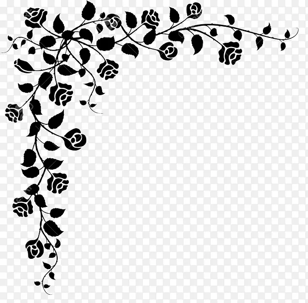 花卉设计黑白画片艺术设计