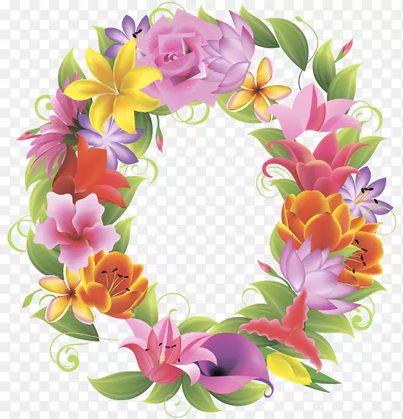 花卉设计英文字母表字母花-花