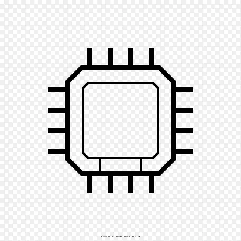 中央处理器微处理器计算机图标集成电路和芯片.苹果