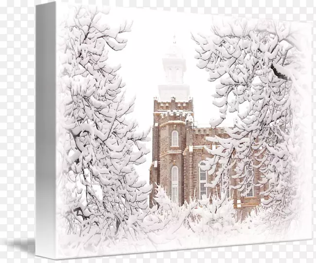 画框冬季白色长方形-LDS庙宇