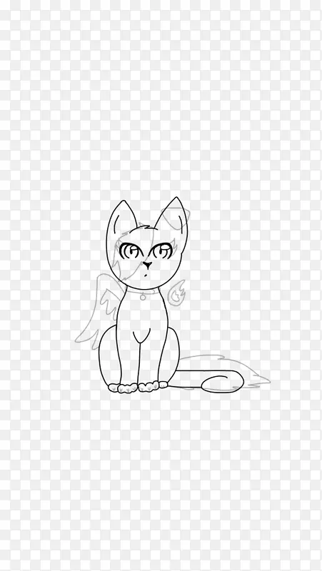 胡须猫线艺术素描小猫