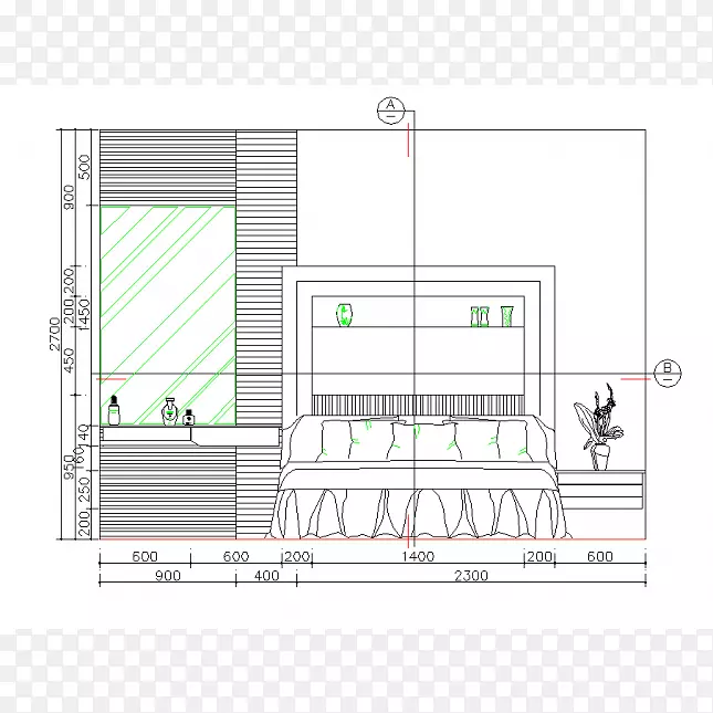 建筑卧室绘图家具.设计