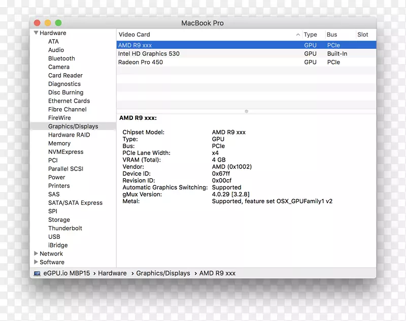 MacBook Pro MacBook显卡和视频适配器MacOS-MacBook