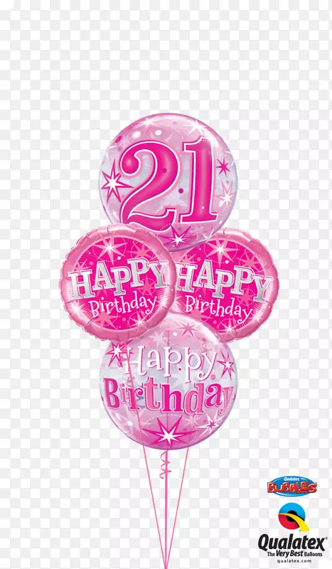 迈拉气球生日蛋糕花束-21岁生日