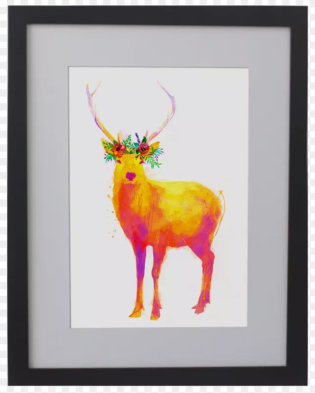 驯鹿画鹿角现代艺术驯鹿