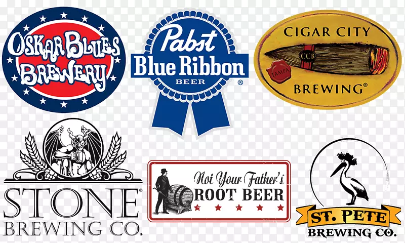 Pabst蓝丝带Pabst酿制公司标志组织字体-啤酒花园