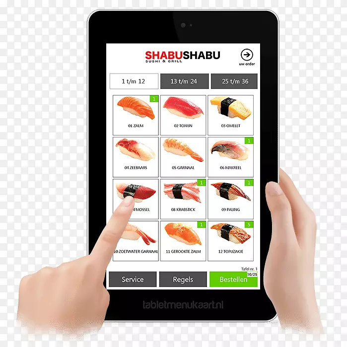 Smartphone tabletmenukaart.nl MarktLeider van Digale menukaart软件餐厅移动电话Horeca-Smartphone