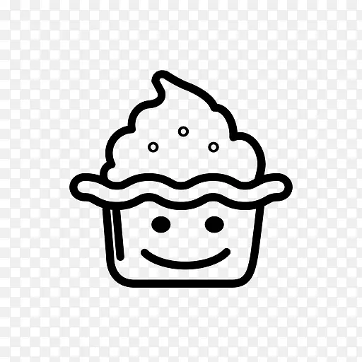 蛋糕巧克力冰淇淋电脑图标糖霜和糖霜-笑脸