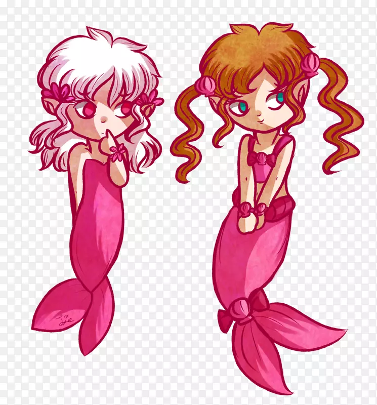 脊椎动物传说中的粉红m剪贴画-海妖美人鱼