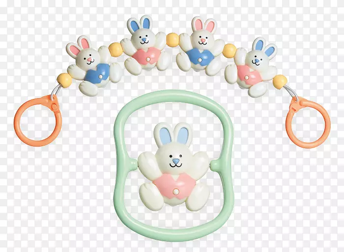 兔玩具婴儿礼品拨浪鼓-兔子