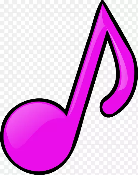 音乐音符第八音符剪贴画-粉红色音符