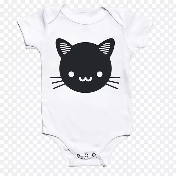 黑猫t恤宝宝和蹒跚学步的一只爪子猫