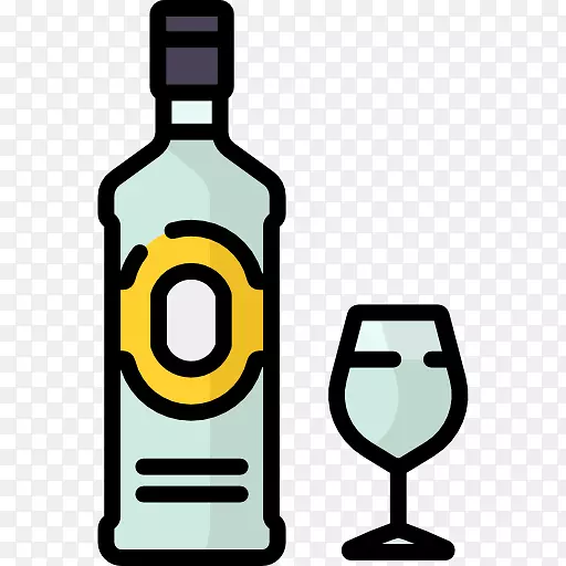 杜松子酒和补品电脑图标剪辑艺术.酒精图标