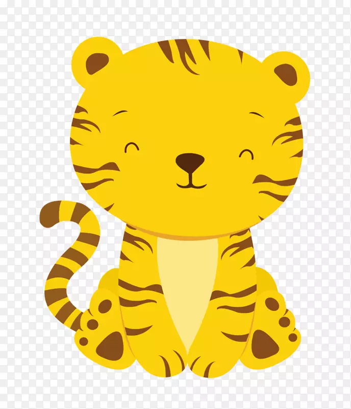 虎狮宝宝淋浴婴儿剪贴画-老虎
