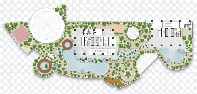 特罗皮卡纳花园，冲浪者地铁站服务公寓，科塔达曼萨拉游泳池-总体规划