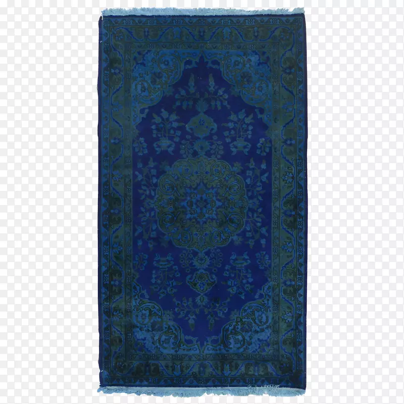 纺织长方形蓝地毯