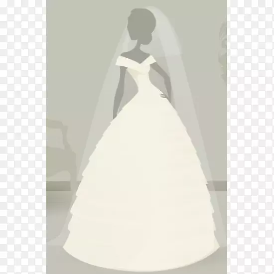 婚纱，象牙肩礼服，新娘-新娘
