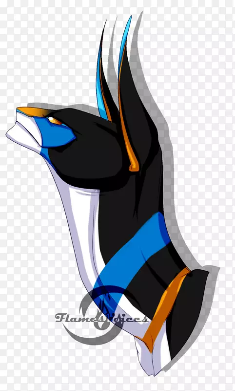 企鹅钴蓝艺术剪贴画-企鹅