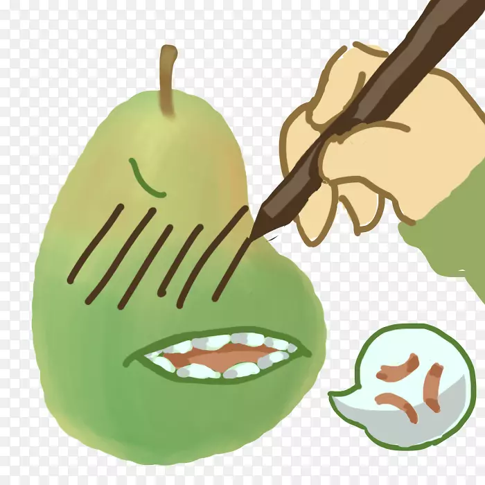 梨猕猴桃苹果卡通-梨