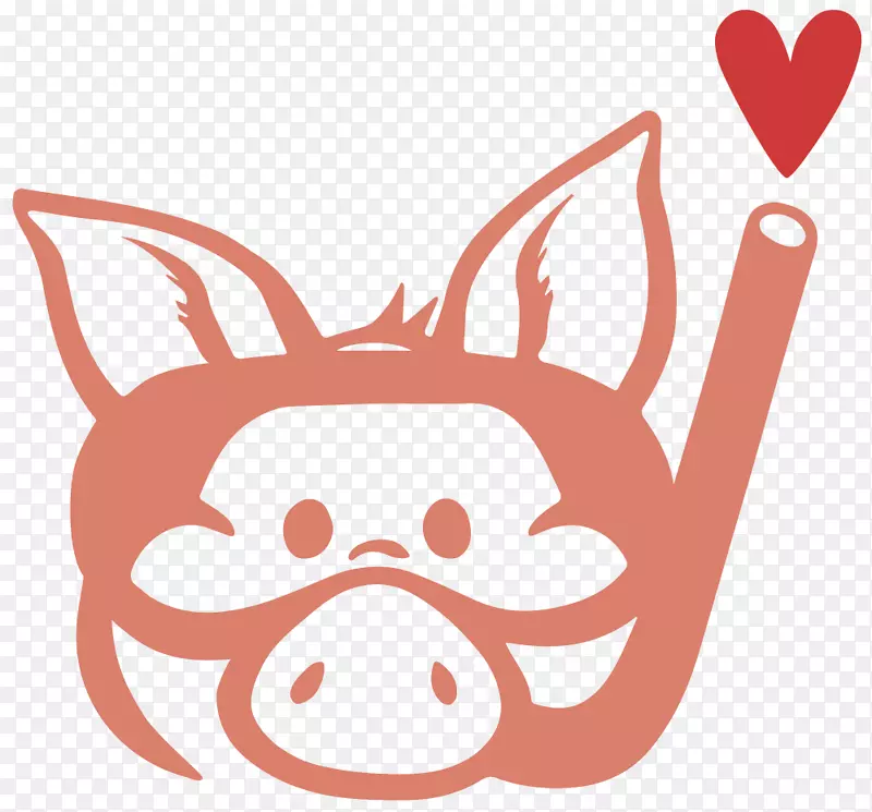鼻子画狗夹艺术-猪标志