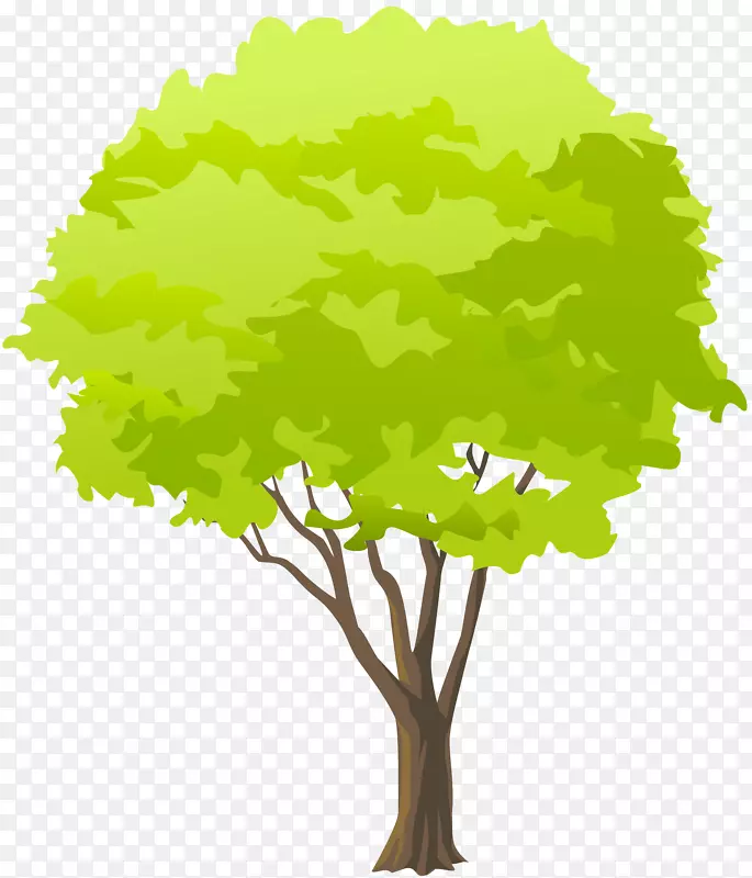 树枝剪贴画-绿树