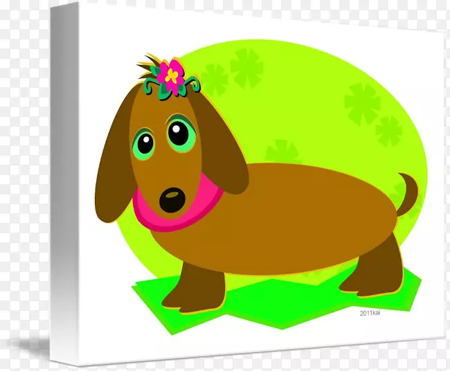 达克斯猎犬可以收藏照片剪辑艺术-达克斯狗水彩画。