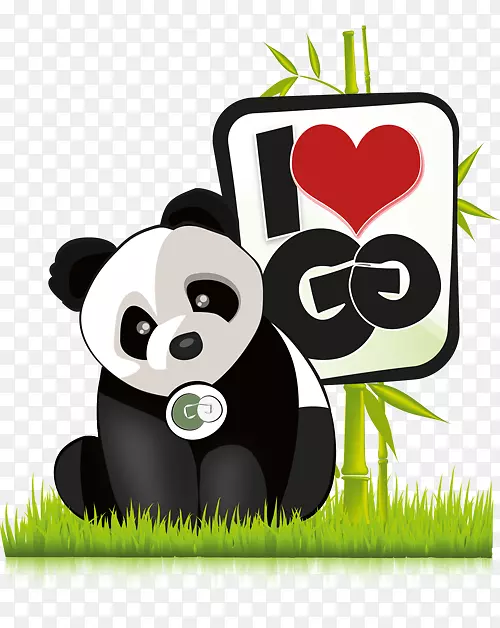 大熊猫剪贴画-熊猫爱