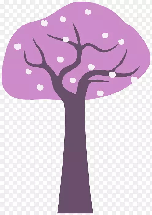 树紫色旗艺术-粉红色树木