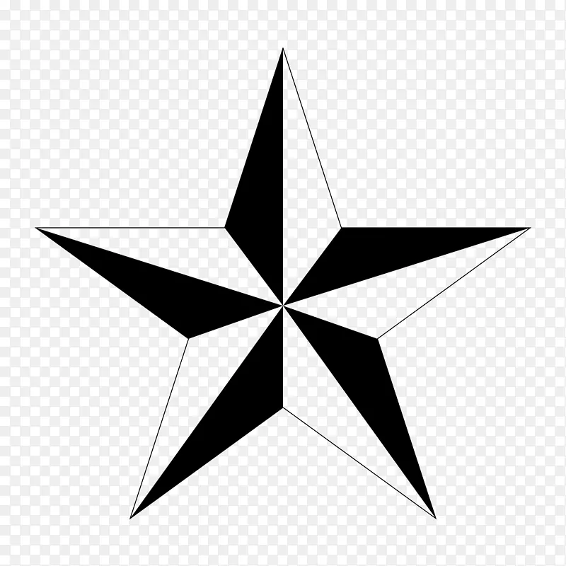 航海明星纹身剪贴画-五角星
