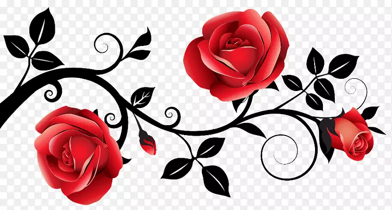 玫瑰花边框红色剪贴画.玫瑰