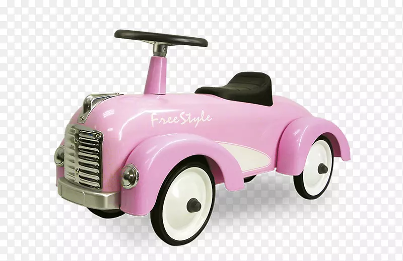 粉红色复古风格的红色踏板摩托车-快车